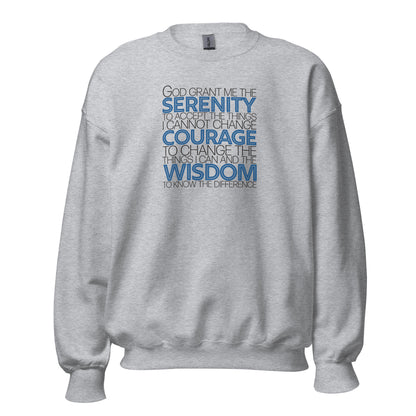 Serenity Prayer v1 Premium Sober Apparel Sweatshirt Sports Grey