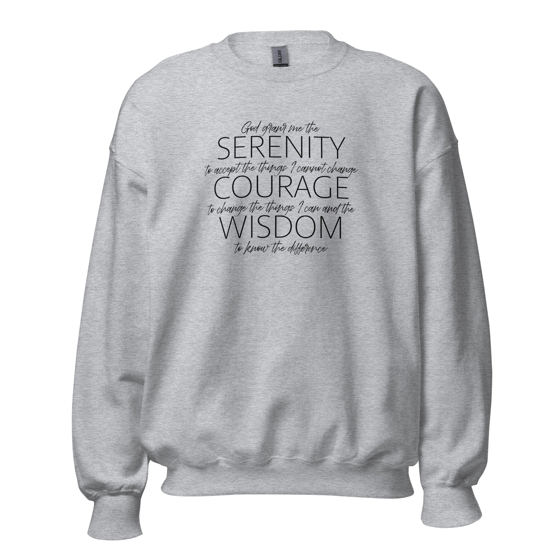 Serenity Prayer v2 Premium Sober Apparel Sweatshirt Sports Grey