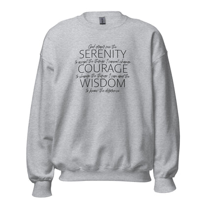 Serenity Prayer v2 Premium Sober Apparel Sweatshirt Sports Grey