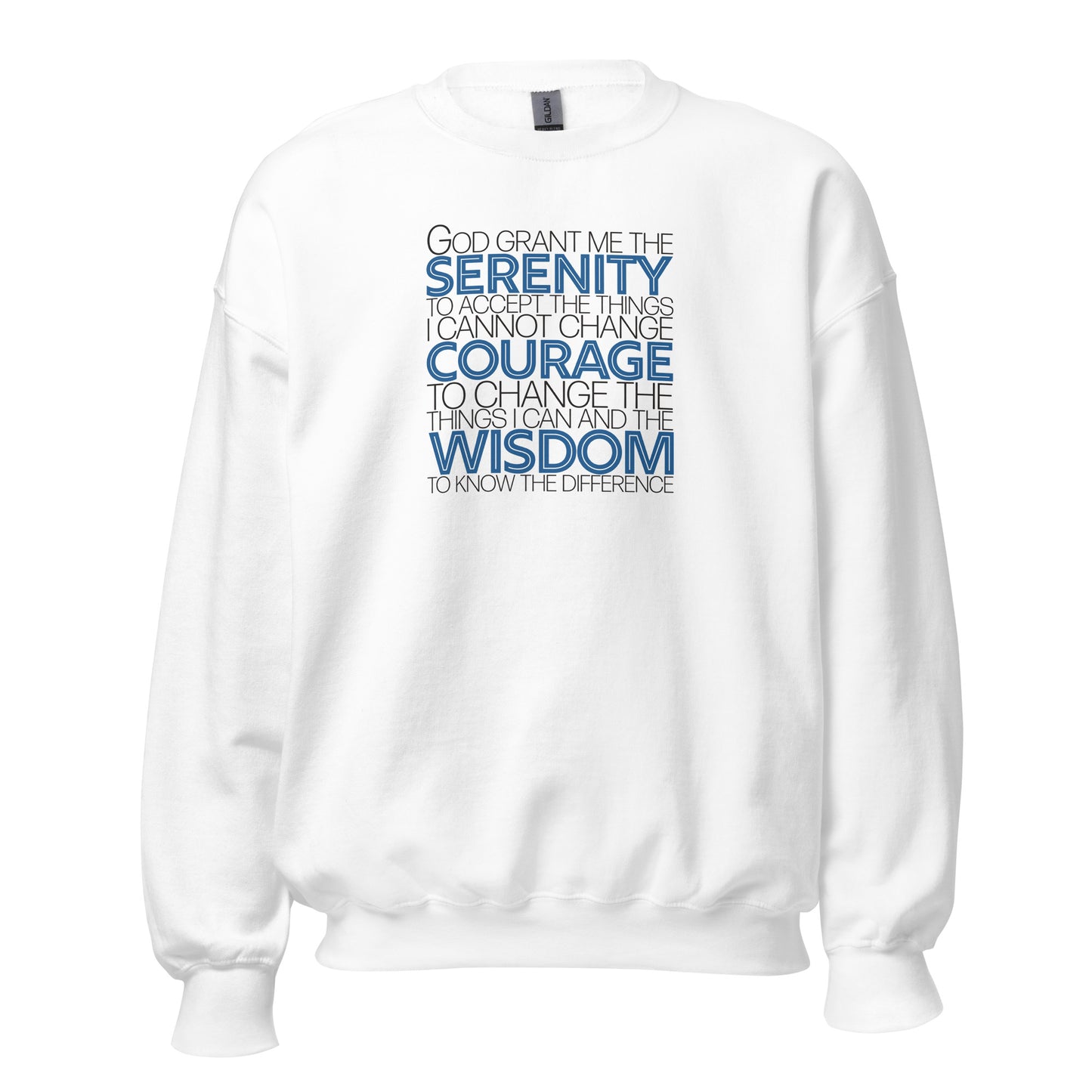 Serenity Prayer v1 Premium Sober Apparel Sweatshirt White