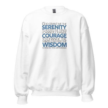 Serenity Prayer v1 Premium Sober Apparel Sweatshirt White
