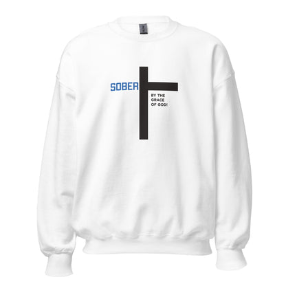 Sober By The Grace Of God Premium Sober Apparel Sweatshirt White