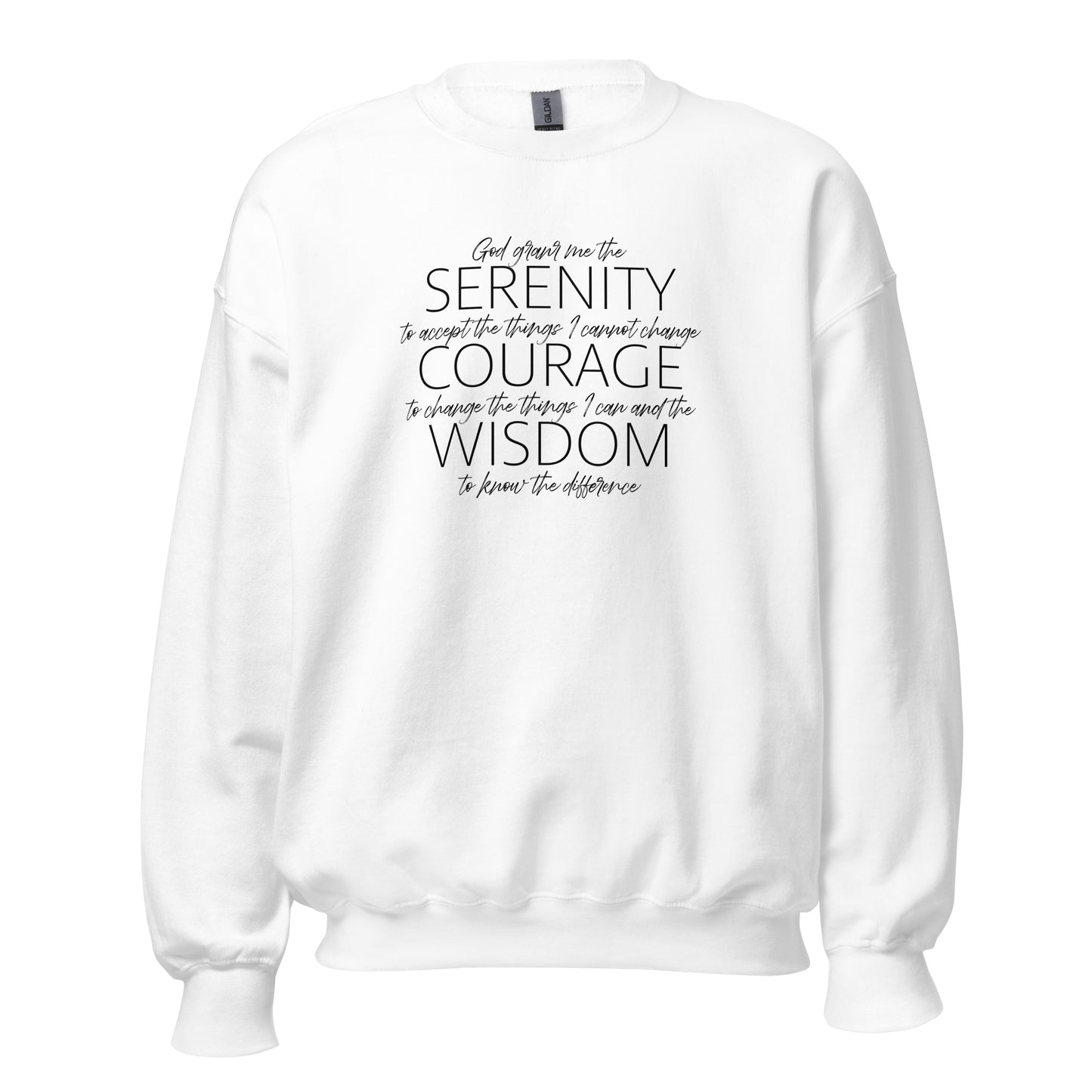 Serenity Prayer v2 Premium Sober Apparel Sweatshirt White