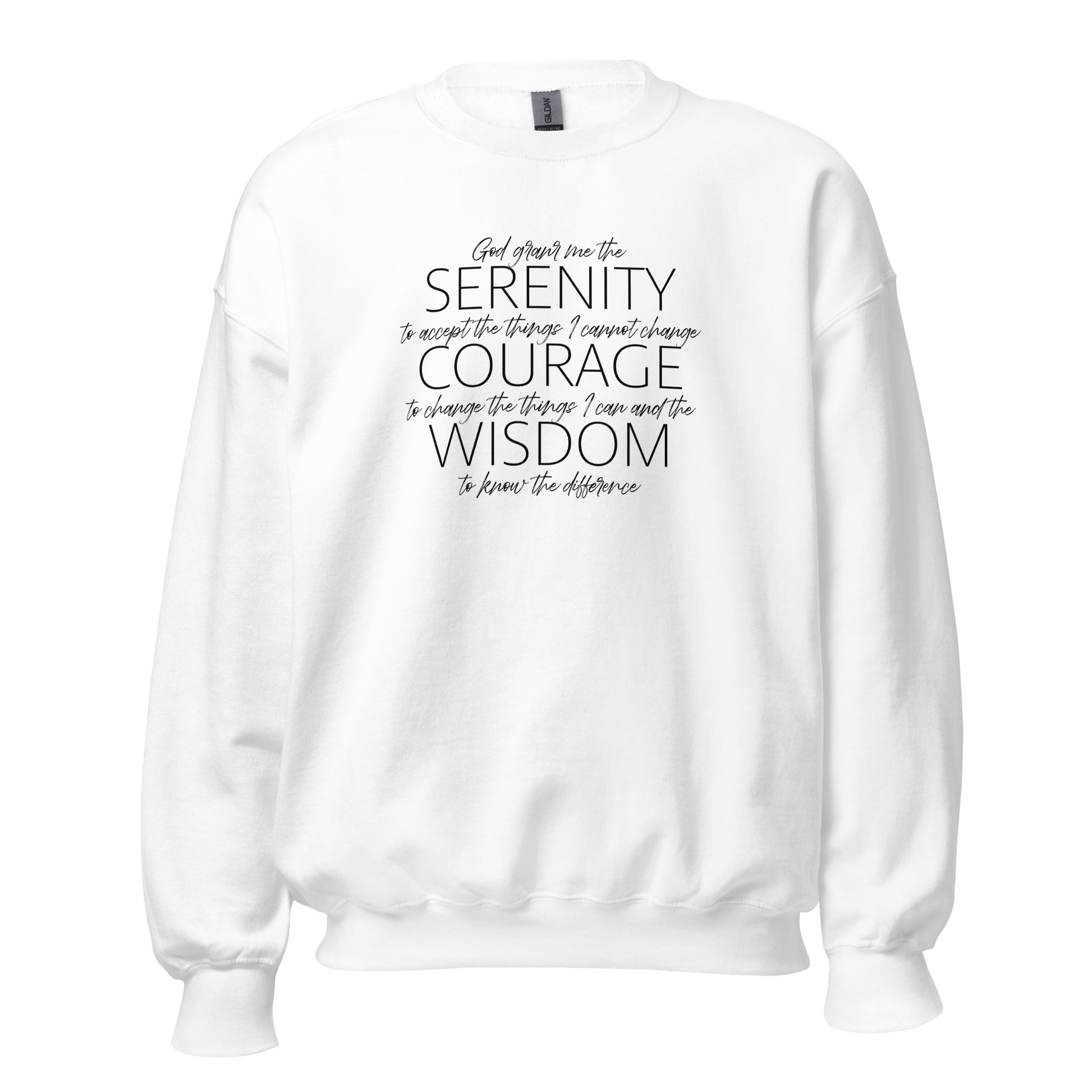 Serenity Prayer v2 Premium Sober Apparel Sweatshirt White