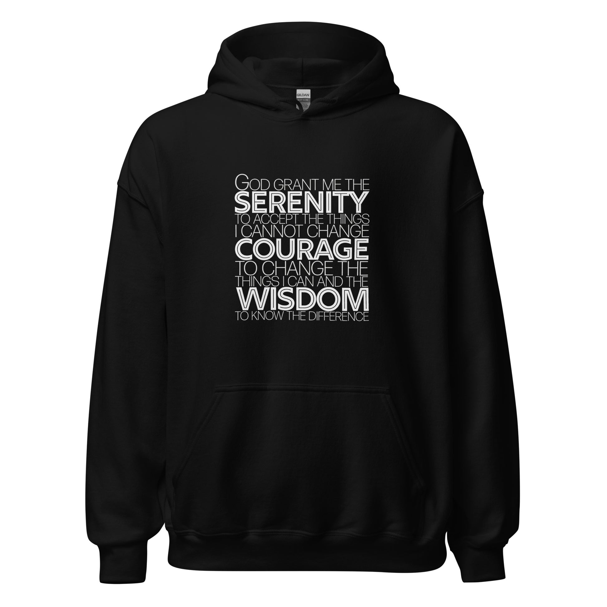 Serenity Prayer v1 Premium Sober Apparel Hoodie Black