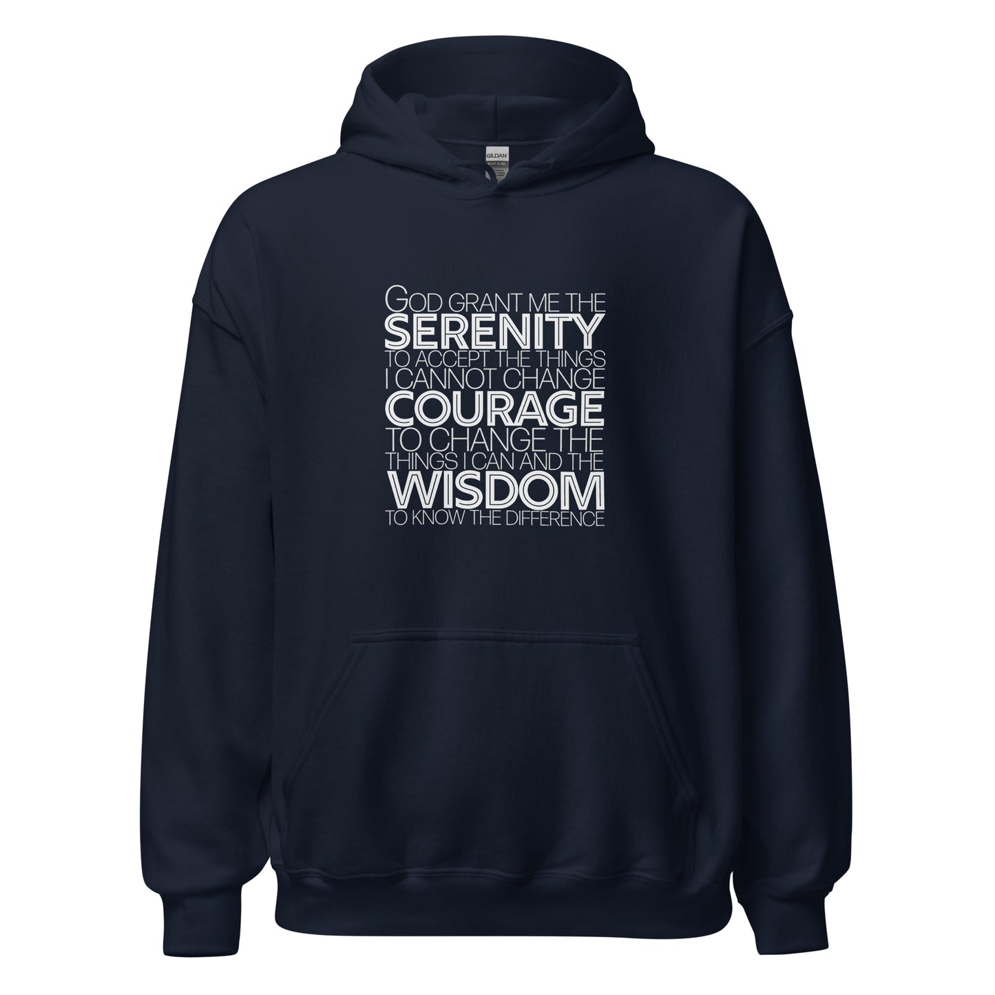 Serenity Prayer v1 Premium Sober Apparel Hoodie Navy