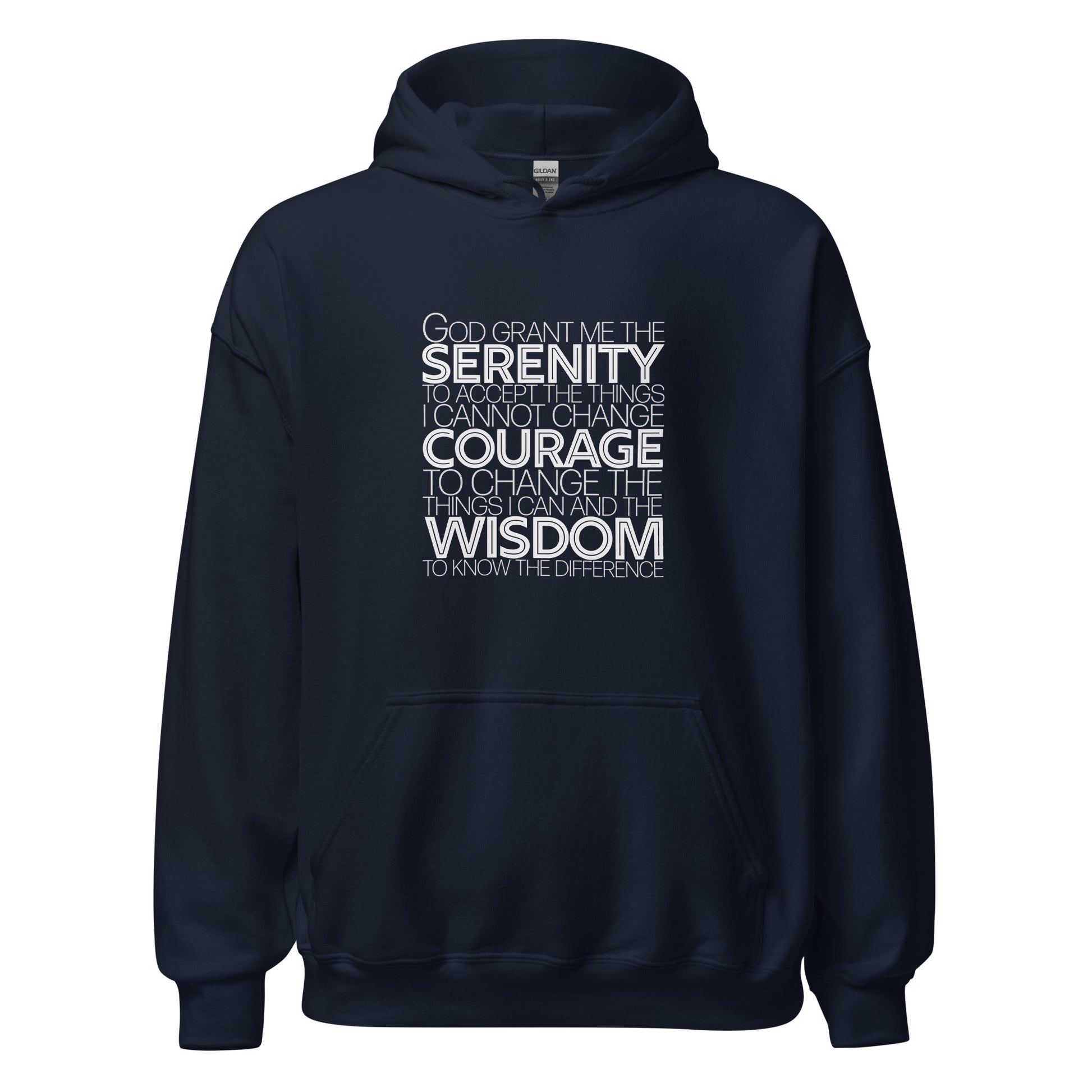 Serenity Prayer v1 Premium Sober Apparel Hoodie Navy