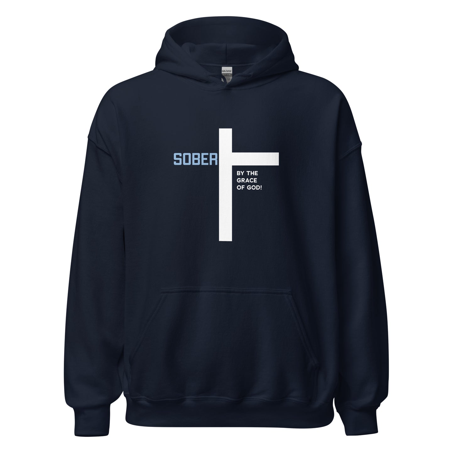 Sober By The Grace Of God Premium Sober Apparel Hoodie Navy