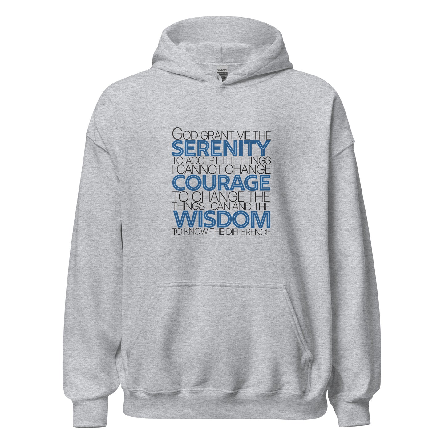 Serenity Prayer v1 Premium Sober Apparel Hoodie Sports Grey