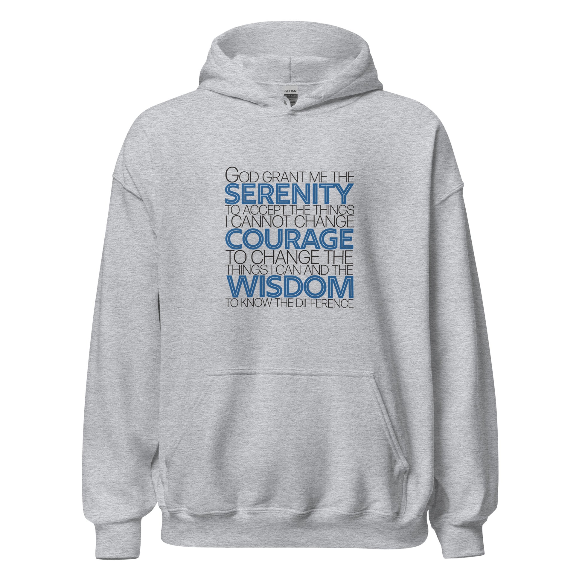 Serenity Prayer v1 Premium Sober Apparel Hoodie Sports Grey