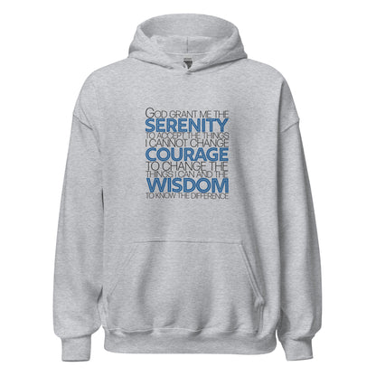 Serenity Prayer v1 Premium Sober Apparel Hoodie Sports Grey