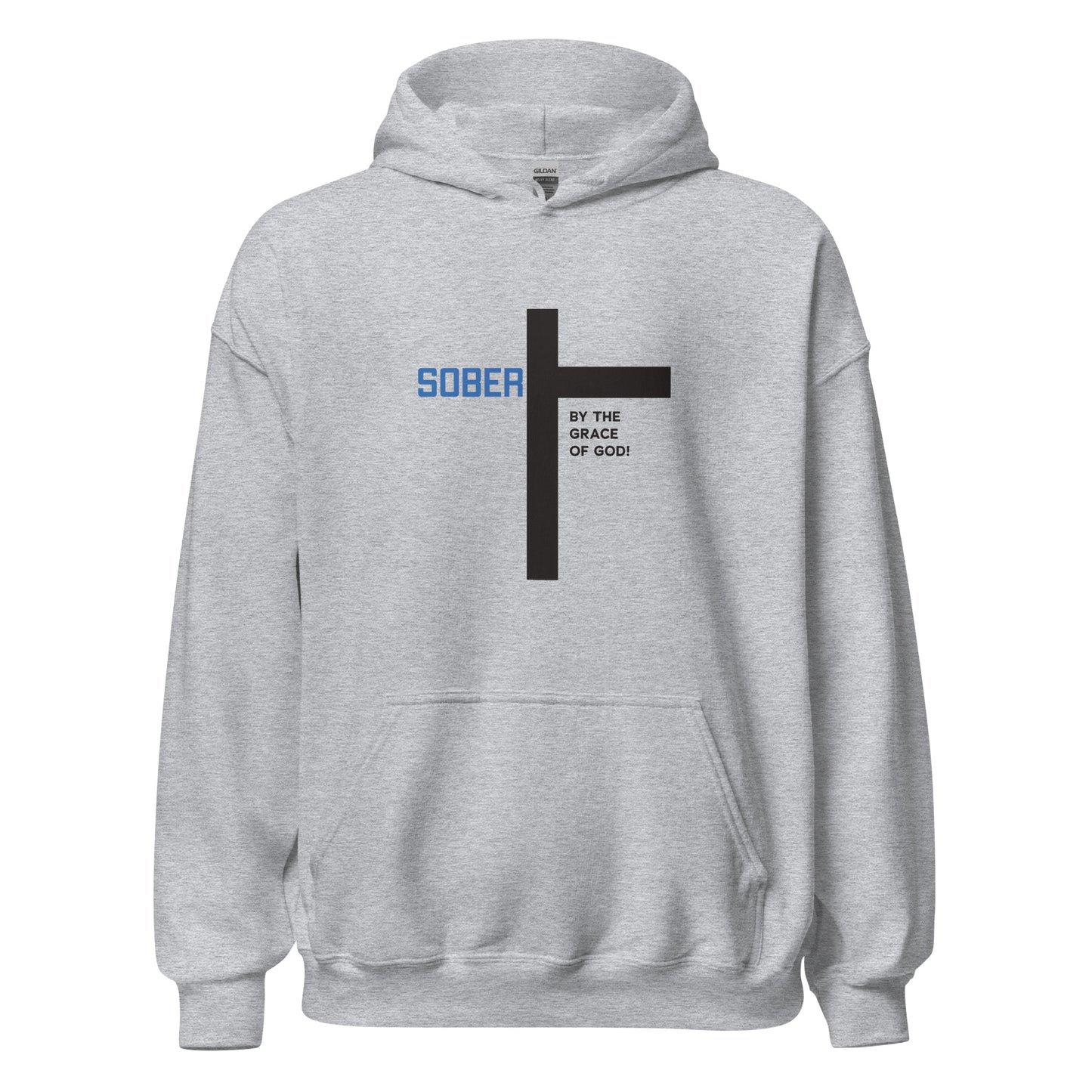 Sober By The Grace Of God Premium Sober Apparel Hoodie Sports Grey