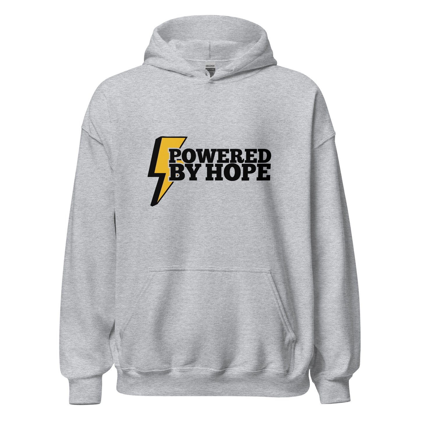Powered By Hope Premium Sober Apparel Hoodie Sports Grey
