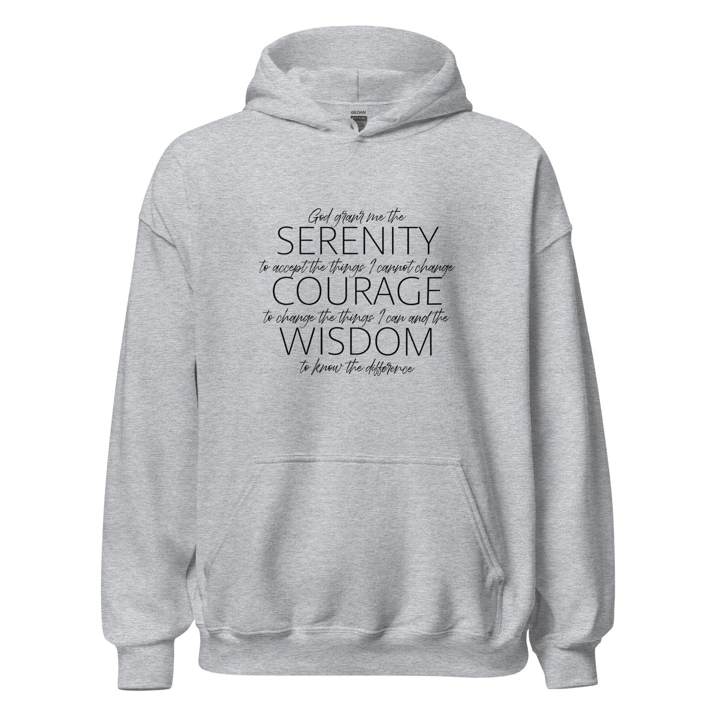 Serenity Prayer v2 Premium Sober Apparel Hoodie Sports Grey