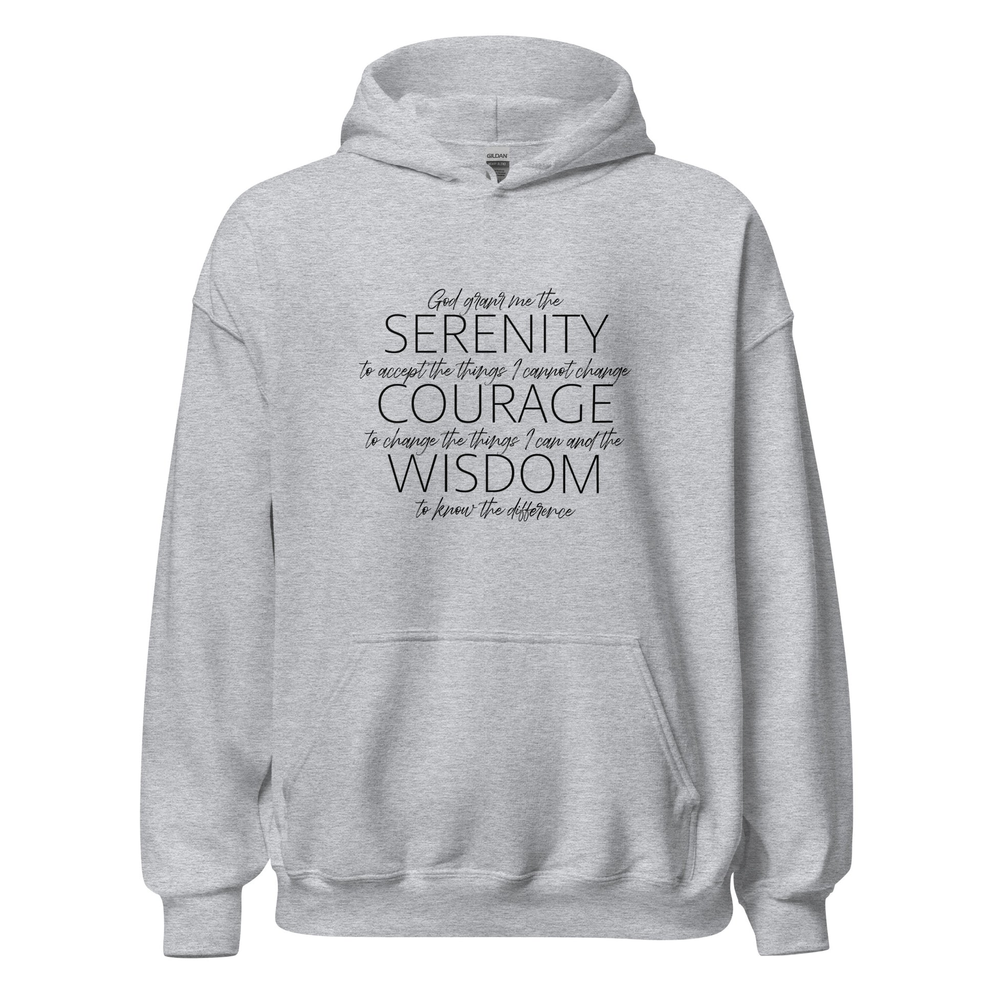 Serenity Prayer v2 Premium Sober Apparel Hoodie Sports Grey