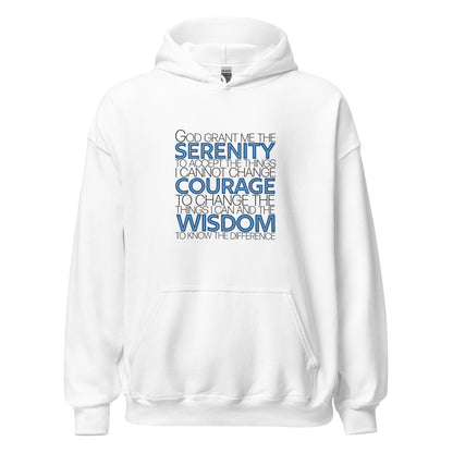 Serenity Prayer v1 Premium Sober Apparel Hoodie White