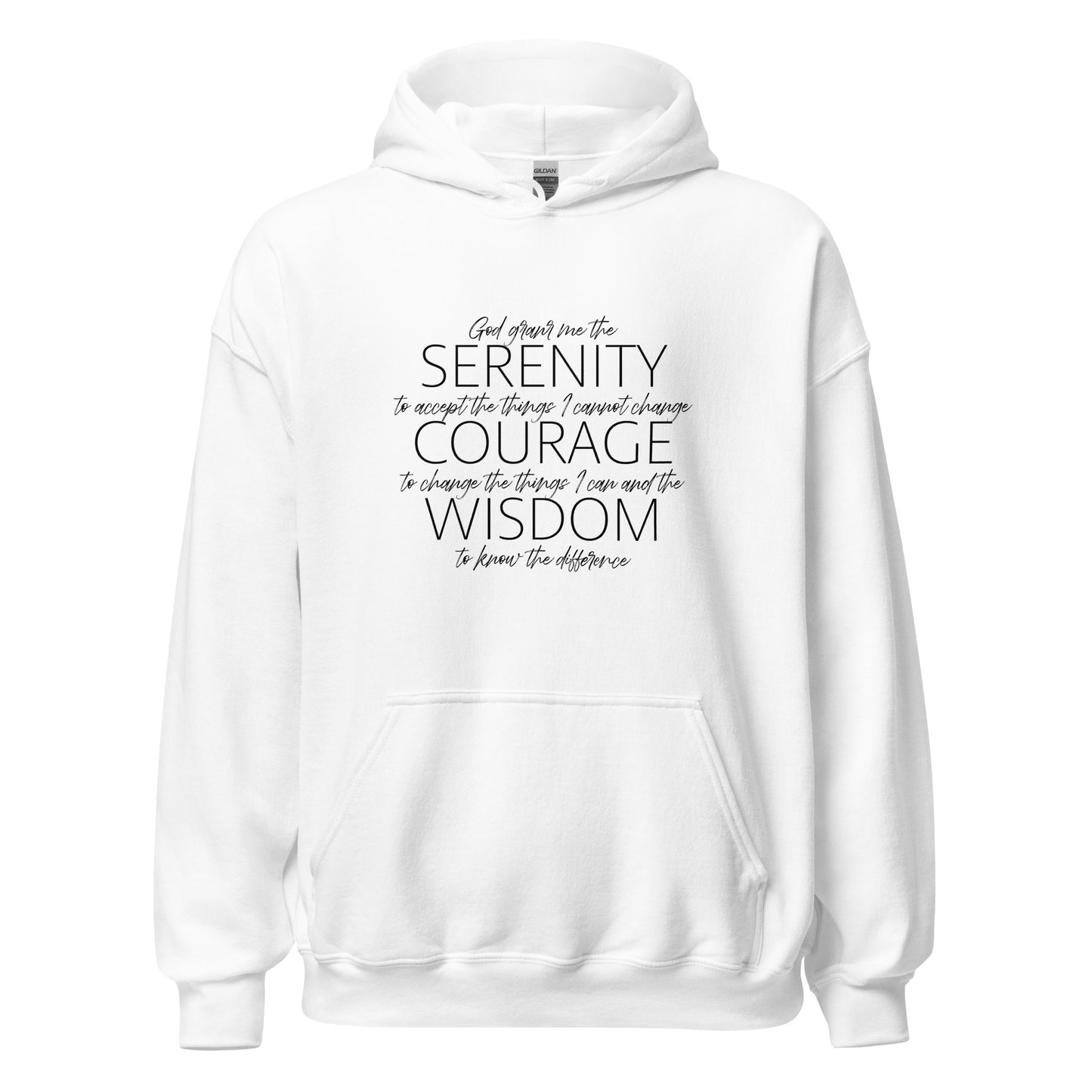 Serenity Prayer v2 Premium Sober Apparel Hoodie White